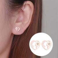 Edelstahl Ohrringe, Herz, plattiert, Modeschmuck & für Frau, keine, 10x9mm, verkauft von Paar