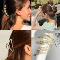 Hair Claw Clips, Tibetan Style, with Plastic & Plastic Pearl, fashion jewelry & different styles for choice & for woman, nickel, lead & cadmium free, Sold By PC