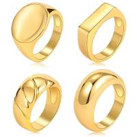 Divat Brass Ring Set, Sárgaréz, 4 darab & divat ékszerek & különböző méretű a választás & a nő, aranysárga, nikkel, ólom és kadmium mentes, Által értékesített Set