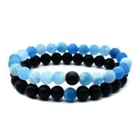 Gemstone Bracelets Agate with Natural Stone Unisex & radiation protection mixed colors 8mm Sold By PC