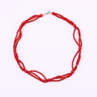 Coral Necklace red 5mm Length 45 cm Sold By PC