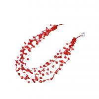 Koralle Halskette, rot, 4mm, Länge:45 cm, verkauft von PC