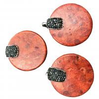 Coral Pendants Grass Coral with Rhinestone Clay Pave mixed colors Sold By PC