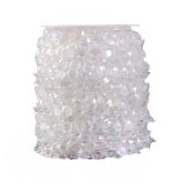 Brin de guirlande de perle, plastique, avec Fil de coton, émail, transparent, 10mm, 30m/bobine, Vendu par bobine