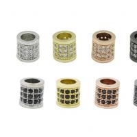 Cubic Zirconia Micro Pave Brass Beads, plated, micro pave cubic zirconia, more colors for choice, 7.80x8mm, Sold By PC