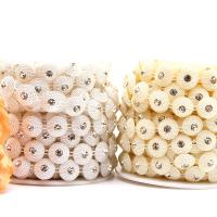 Garland-Strang Perlen, ABS-Kunststoff-Perlen, mit Strass, keine, 15mm, 9m/Spule, verkauft von Spule