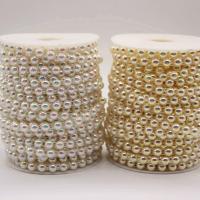 Garland-Strang Perlen, ABS-Kunststoff-Perlen, plattiert, keine, 8mm, 20m/Spule, verkauft von Spule