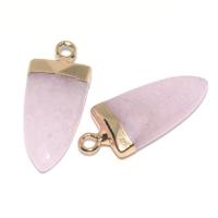 Gemstone Pendants Jewelry, Quartz, with Natural Stone, handmade, more colors for choice, 16mmuff0c20mm, Sold By PC