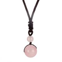 Natural Gemstone Necklace, Obsidian, with Rose Quartz, fashion jewelry, more colors for choice, 16mm, Sold By PC