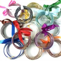 Bracelets en silicone, plastique, Placage, bijoux de mode & pour femme, plus de couleurs à choisir, 68mm, Vendu par fixé