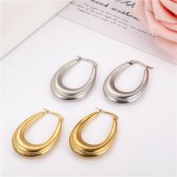 Stainless Steel Hoop Earring, plated, fashion jewelry & for woman, more colors for choice, 35x27mm, Sold By Pair