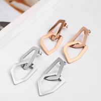Stainless Steel Drop Earring, plated, fashion jewelry & for woman, more colors for choice, 45x20mm, Sold By Pair