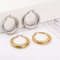 Stainless Steel Hoop Earring, plated, fashion jewelry & for woman, more colors for choice, 38mm, Sold By Pair