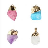 Quartz Gemstone Pendants, Natural Stone, irregular, DIY & for woman, more colors for choice, 20-30mm, Sold By PC