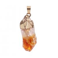 Quartz Gemstone Pendants, Natural Stone, with Quartz, irregular, more colors for choice, 20-30mm,15x20mm, Sold By PC
