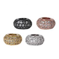 Cubic Zirconia Micro Pave Brass Beads plated DIY & micro pave cubic zirconia Sold By PC