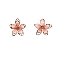 Tibetan Style Stud Earring, Flower, plated, different styles for choice & for woman & enamel, more colors for choice, 13x13mm, Sold By Pair