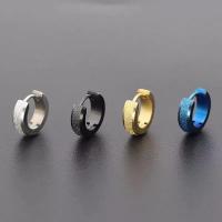 Stainless Steel Huggie Hoop Earring, plated, for woman, more colors for choice, 4x9mm, Sold By PC