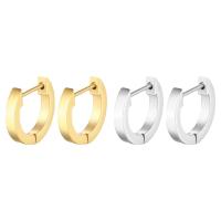 Titanium Steel Huggie Hoop Earring, plated, for woman, more colors for choice, 9x2mm, Sold By PC