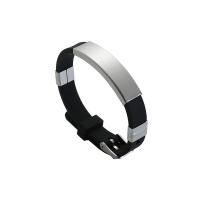 Edelstahl Schmuck Armband, mit Silikon, plattiert, Modeschmuck & unisex, keine, 210x10mm, verkauft von PC