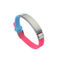 Stainless Steel Jewelry Bracelet, with Silicone, plated, fashion jewelry & for woman, 220x10x3mm, Sold By PC
