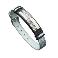 Edelstahl Schmuck Armband, mit Silikon, plattiert, Modeschmuck & für Frau, keine, 215x10x3mm, verkauft von PC