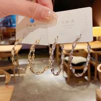 Zinc Alloy Hoop Earring plated fashion jewelry & for woman nickel lead & cadmium free Sold By Pair