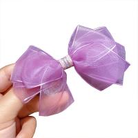 Cloth Bowkont Hair Clip, Bowknot, plated, fashion jewelry & for children, more colors for choice, 115x75mm, Sold By PC