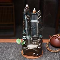 Backflow Incense Burner, Porcelain, plated, for home and office & durable, 259x108mm, Sold By PC