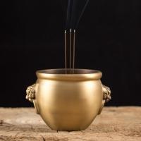 Traditional Ceramic Inserted Burner Incense Seat, Brass, plated, for home and office & durable, 150x120x98mm, Sold By PC