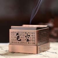 Traditional Ceramic Inserted Burner Incense Seat, Tibetan Style, Square, plated, for home and office & durable, more colors for choice, 79x79x62mm, Sold By PC