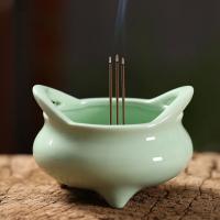 Traditional Ceramic Inserted Burner Incense Seat, Porcelain, plated, for home and office & durable, more colors for choice, 110x75x80mm, Sold By PC