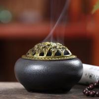 Traditional Ceramic Inserted Burner Incense Seat, Porcelain, plated, for home and office & durable, 100x67x73mm, Sold By PC
