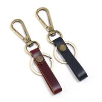 Tibetan Style Key Clasp, with PU Leather, fashion jewelry & Unisex, more colors for choice, nickel, lead & cadmium free, 125x32mm, Sold By PC