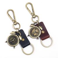 Tibetan Style Key Clasp, with PU Leather, fashion jewelry & Unisex, more colors for choice, nickel, lead & cadmium free, 125x32x25mm, Sold By PC