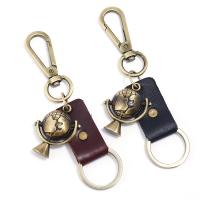 Tibetan Style Key Clasp, with PU Leather, fashion jewelry & Unisex, more colors for choice, nickel, lead & cadmium free, 140x32mm, Sold By PC