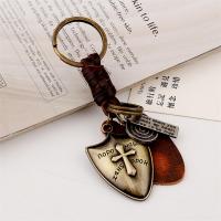 Tibetan Style Key Clasp, with PU Leather, fashion jewelry & for man, nickel, lead & cadmium free, 120x30mm, Sold By PC