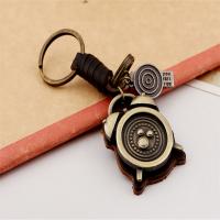 Tibetan Style Key Clasp, with PU Leather, fashion jewelry & for man, nickel, lead & cadmium free, 140x30x25mm, Sold By PC