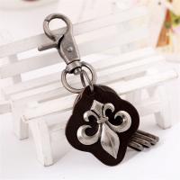 Tibetan Style Key Clasp, with PU Leather, fashion jewelry & for man, nickel, lead & cadmium free, 110x30mm, Sold By PC