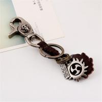 Tibetan Style Key Clasp, with PU Leather, fashion jewelry & for man, nickel, lead & cadmium free, 140mm, Sold By PC
