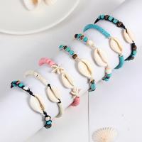 Gemstone Bracelets Shell with Natural Stone Adjustable & folk style & Unisex Length 20 cm Sold By Set