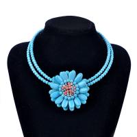 Collar Necklace turquoise with Zinc Alloy plated for woman Length 20 cm Sold By PC