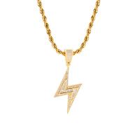 Sweater Chain Necklace, Brass, Lightning Symbol, plated, French Rope Chain & Unisex & micro pave cubic zirconia, more colors for choice, 24x51mm, Sold Per Approx 60 cm Strand