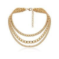 Mode-Multi-Layer-Halskette, Zinklegierung, mit Verlängerungskettchen von 3.9 inch, plattiert, für Frau & Multi-Strang, keine, 35cm,40cm,43cm, verkauft von Strang