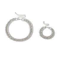 aleación de zinc Pulsera y collar, chapado, 2 piezas & para mujer & con diamantes de imitación, más colores para la opción, 35cm,16cm, Vendido por Set