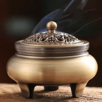 Traditional Ceramic Inserted Burner Incense Seat, Brass, plated, for home and office & durable, nickel, lead & cadmium free, 118x90x76mm, Sold By PC