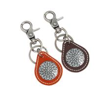 Tibetan Style Key Clasp, with PU Leather, for man, more colors for choice, nickel, lead & cadmium free, 120x30mm, Sold By PC