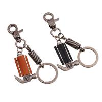 Zinc Alloy Key Clasp with PU Leather for man nickel lead & cadmium free 120mm Sold By PC