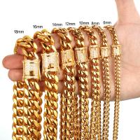 Nehrđajući čelik Chain Necklace džemper, zlatna boja pozlaćen, različite veličine za izbor & za čovjeka & s Rhinestone, metalik boja pozlaćen, Prodano By Strand