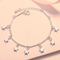 Brass Bracelet & Bangle, silver color plated, for woman, Length:Approx 7.87 Inch, Sold By PC